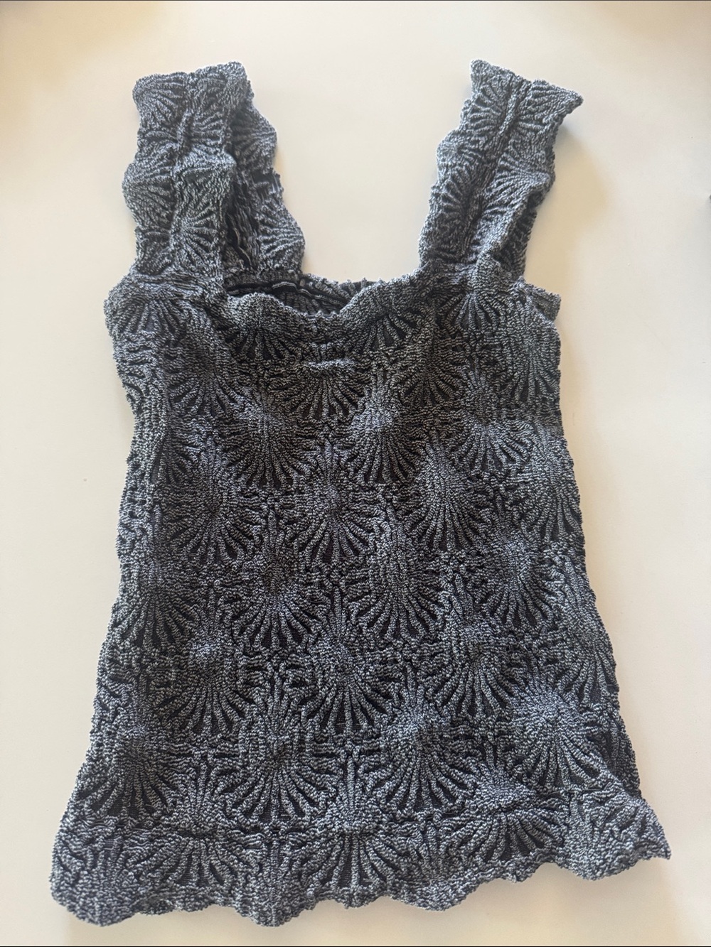 Free People Intimately Textured Knit Tank Top - Charcoal Gray
